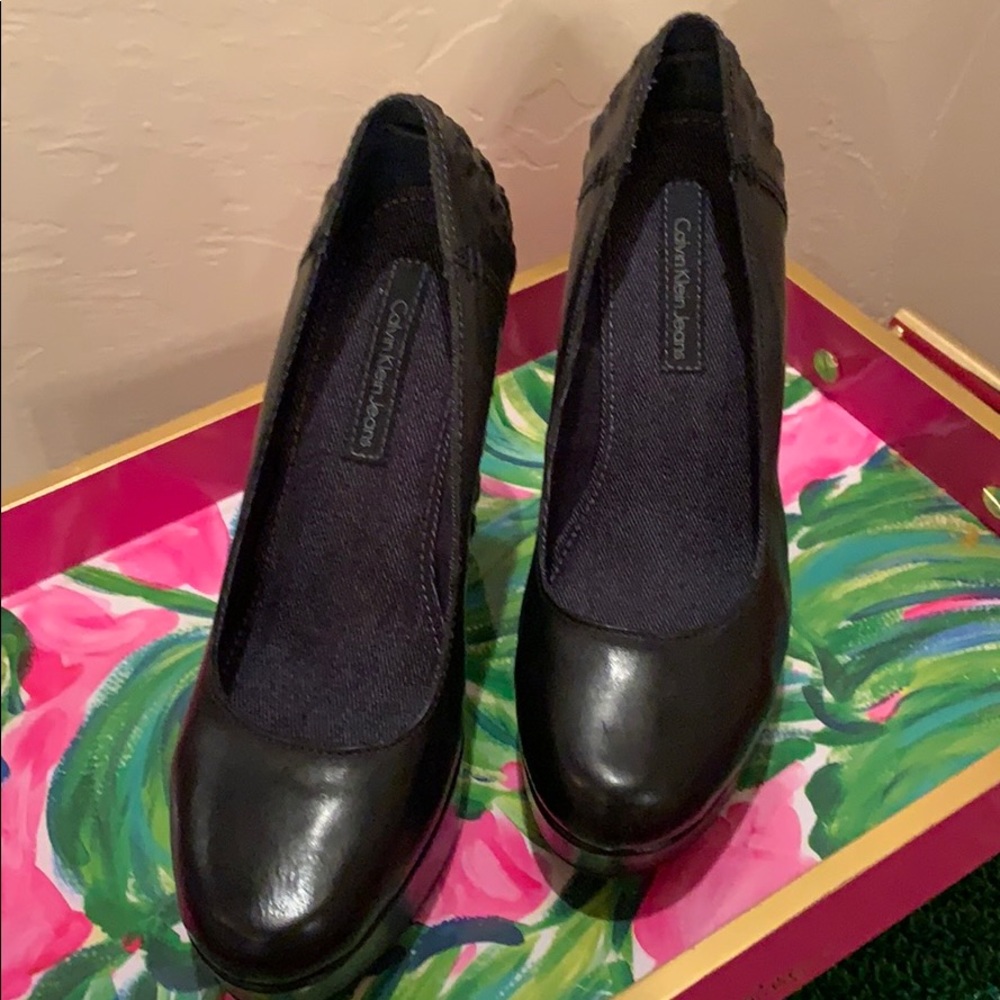 Calvin Klein Jeans Wedges All Black - Picture 2 of 5
